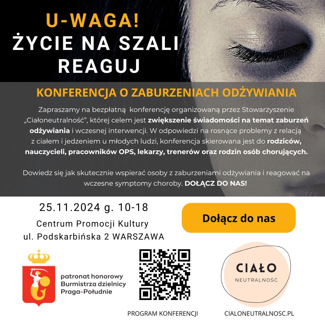 Jesteśmy partnerami konferencji U-WAGA! ŻYCIE NA SZALI! REAGUJ!